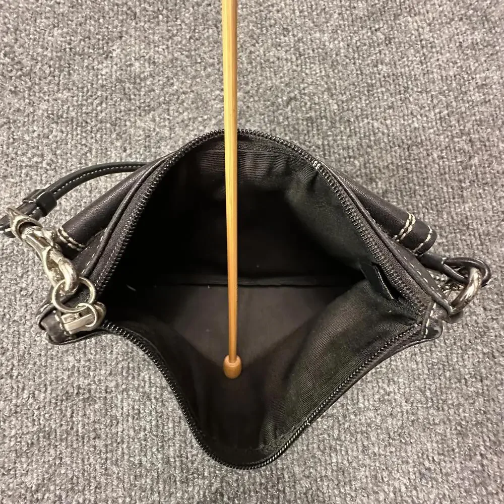 Coach Black Leather Wristlet Clutch with‎ Buckle Detail #580